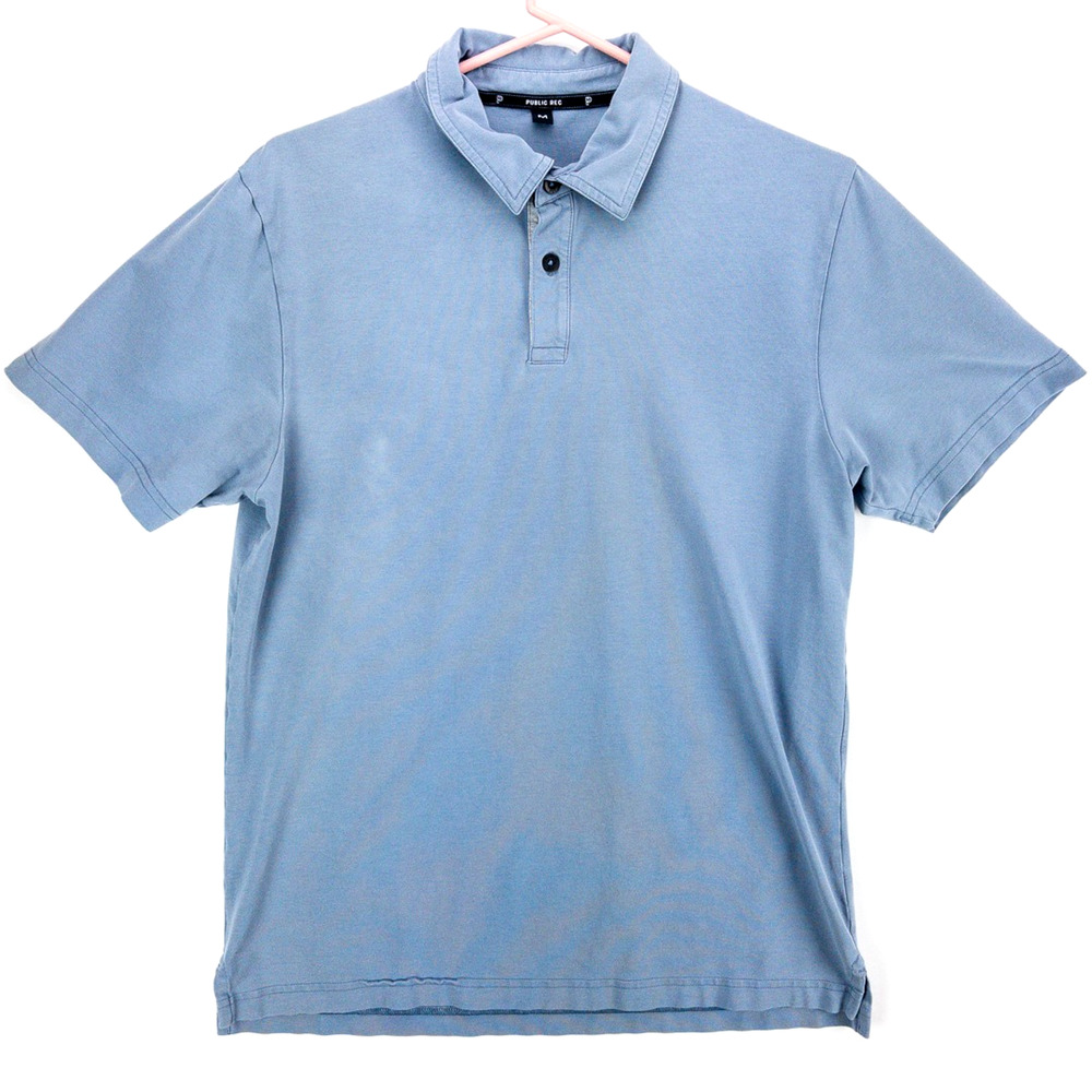 Public Rec Pima Cotton Polo Shirt Men’s Medium Blue Stretch Short Sleeve